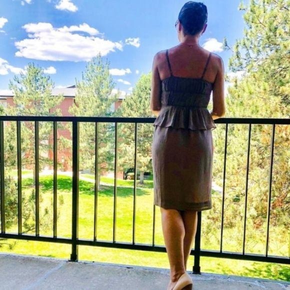 Moulinette Soeurs Anthro silk peplum Sheer dress - Picture 2 of 8